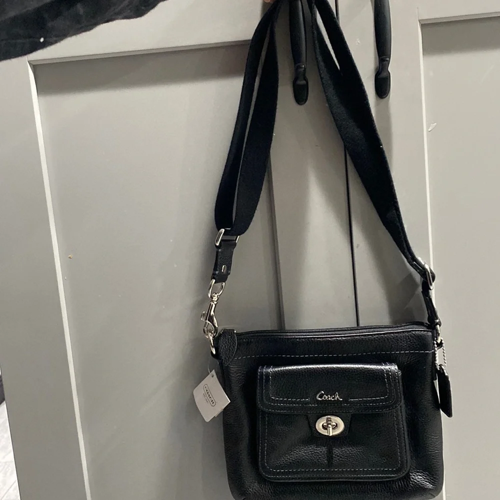 COACH Pebbled Leather Small Crossbody Bag with Turn-Lock Closure Bag F45012 - Picture 1 of 3